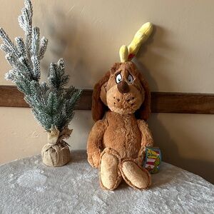 Adorable Grinch Max Brown Dog Plush with Yellow Accents